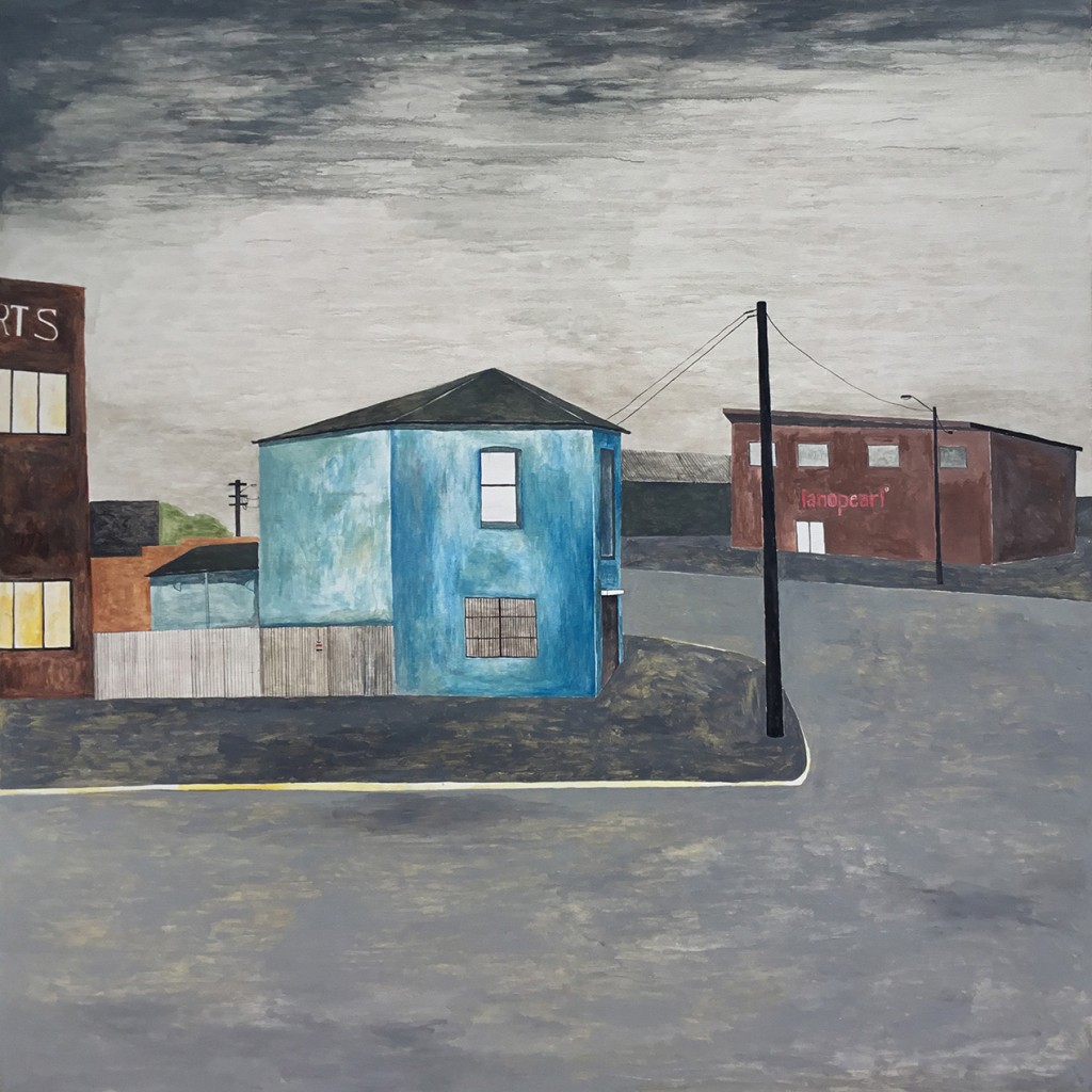 5.1-Noel-McKenna_Blue-Building,-Marrickville_2016_Oil-on-canvas_160-x-160-cm_Copyright-the-artist-and-mother's-tankstation-limited