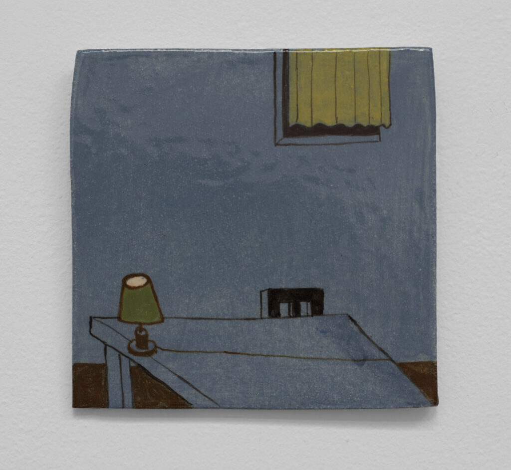 17.6 Noel McKenna_table d_2023_Hand painted ceramic tile_13.1 x 13.2 cm_Copyright the artist and mother's tankstation limited